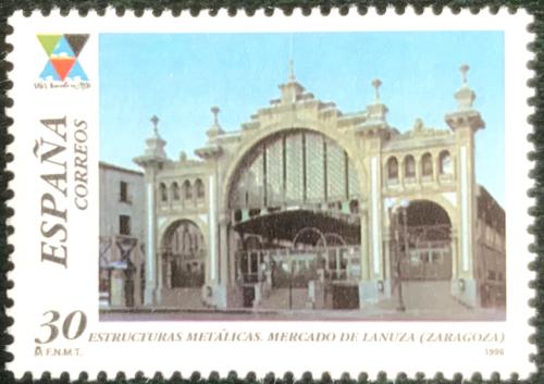 Poštová známka Španielsko 1996 Hlavní tržnice v Zaragoze Mi# 3291