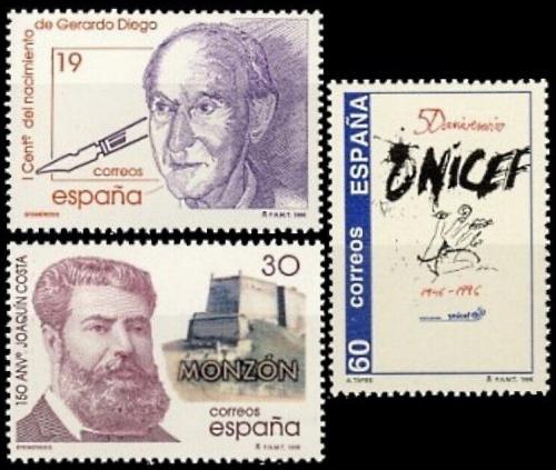 Poštové známky Španielsko 1996 Výroèí Mi# 3292-94