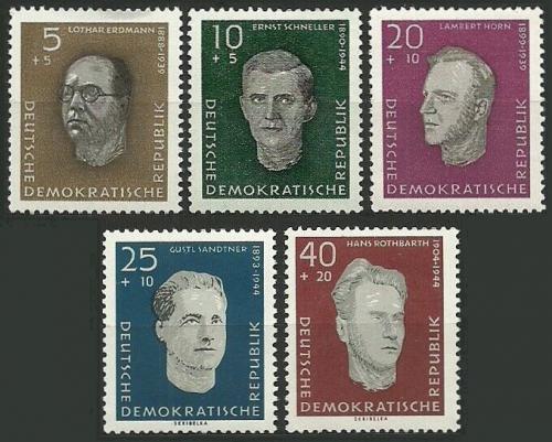 Poštové známky DDR 1960 Hrdinové odboje Mi# 752-56