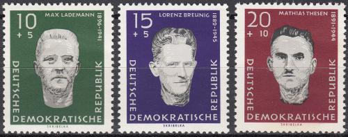 Poštové známky DDR 1960 Hrdinové odboje Mi# 765-67