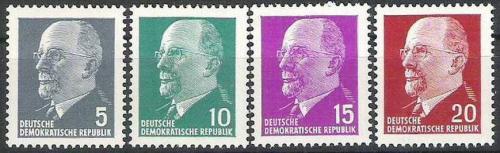 Potov znmky DDR 1961 Prezident Walter Ulbricht Mi# 845-48
