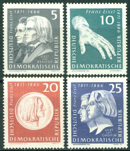 Potov znmky DDR 1961 Franz Liszt, skladatel Mi# 857-60 Kat 6