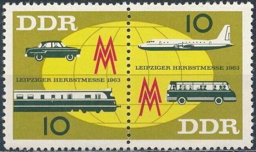 Potov znmky DDR 1963 Lipsk vetrh Mi# 976-77 - zvi obrzok