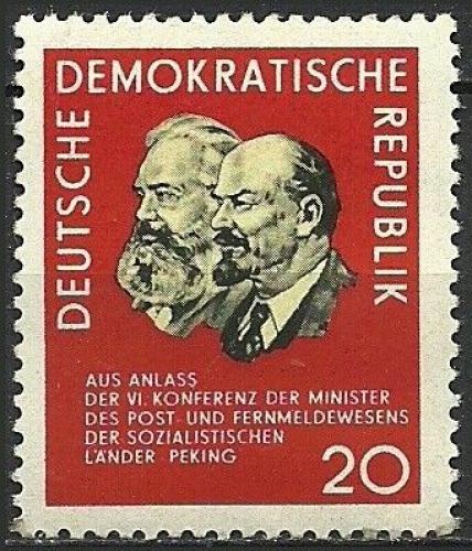 Potov znmka DDR 1965 Karl Marx a V. I. Lenin Mi# 1120