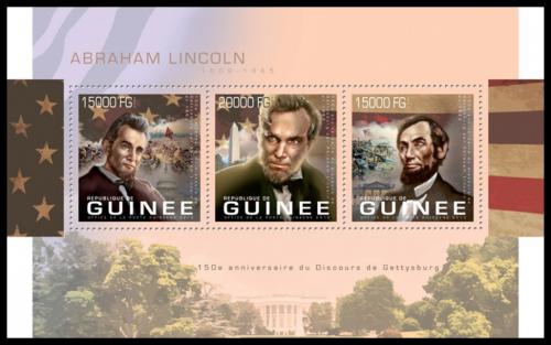 Potov znmky Guinea 2013 Prezident Abraham Lincoln Mi# 9878-80 Kat 20 - zvi obrzok