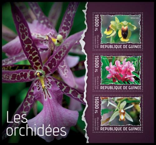 Poštové známky Guinea 2014 Orchideje Mi# 10255-57 Kat 18€