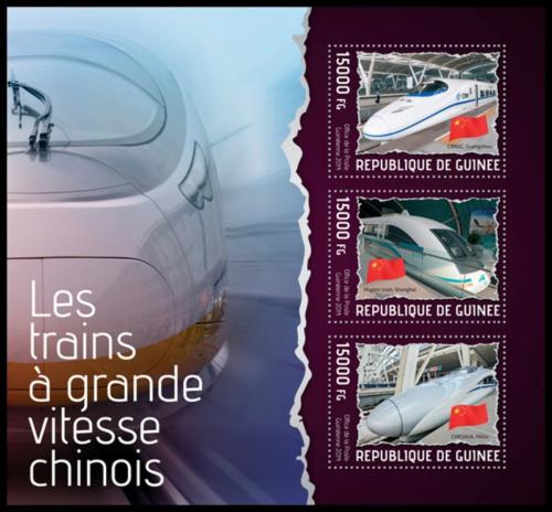 Poštové známky Guinea 2014 Moderní lokomotívy Mi# Mi# 10283-85 Kat 18€