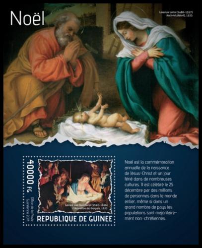 Poštová známka Guinea 2014 Vianoce, umenie Mi# Block 2349 Kat 16€