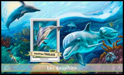 Poštová známka Togo 2017 Delfíny Mi# Block 1403 Kat 14€