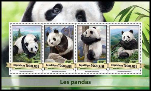 Poštové známky Togo 2017 Pandy Mi# 7964-67 Kat 14€