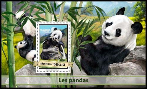 Poštová známka Togo 2017 Pandy Mi# Block 1404 Kat 14€