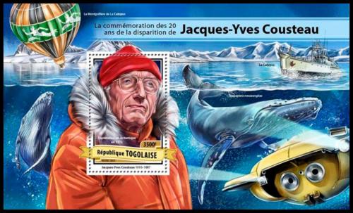 Poštová známka Togo 2017 Jacques-Yves Cousteau Mi# Block 1410 Kat 14€
