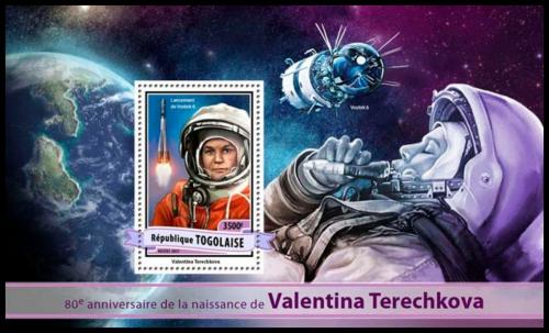 Poštová známka Togo 2017 Valentina Tìreškovová Mi# Block 1417 Kat 14€ 