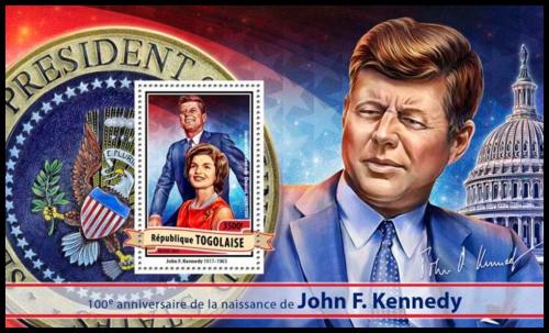 Poštová známka Togo 2017 Prezident John F. Kennedy Mi# Block 1418 Kat 14€