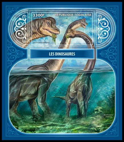 Poštová známka Togo 2017 Dinosaury Mi# Block 1470 Kat 13€