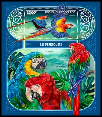 Poštová známka Togo 2017 Papagáje Mi# Block 1471 Kat 13€