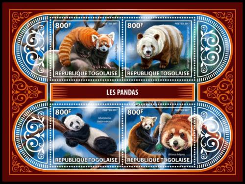 Poštové známky Togo 2017 Pandy Mi# 8321-24 Kat 13€