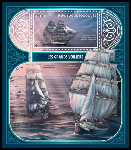 Poštová známka Togo 2017 Plachetnice Mi# Block 1482 Kat 13€