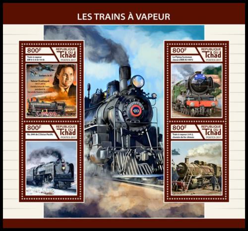 Poštové známky Èad 2017 Parní lokomotívy Mi# 3121-24 Kat 13€