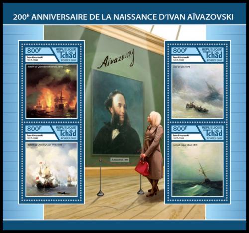 Poštové známky Èad 2017 Umenie, Ivan Ajvazovskij Mi# 3136-39 Kat 13€