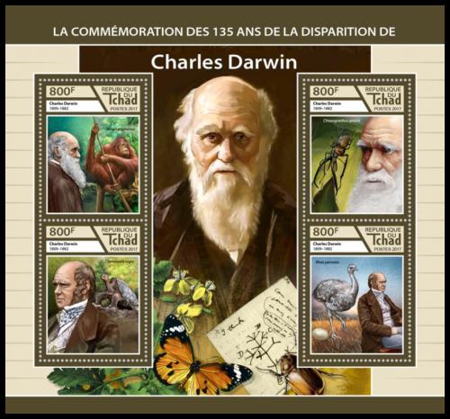 Poštové známky Èad 2017 Charles Darwin Mi# 3151-54 Kat 13€