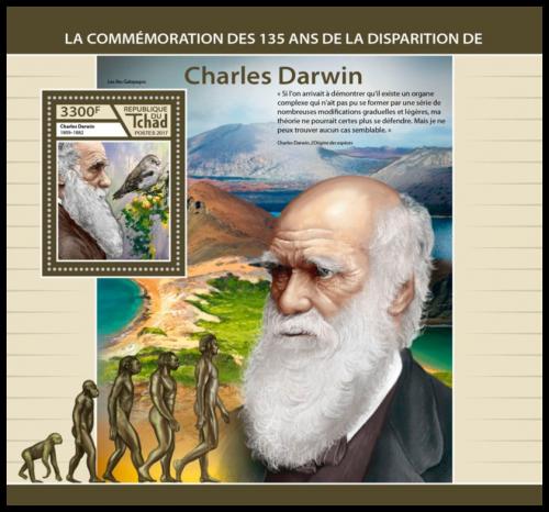 Poštová známka Èad 2017 Charles Darwin Mi# Block 730 Kat 13€