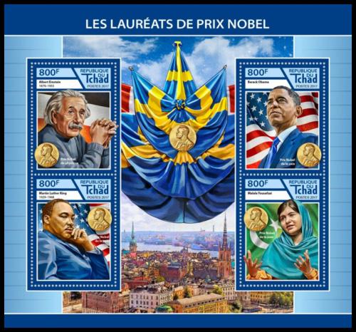 Poštové známky Èad 2017 Laureáti Nobelovy ceny Mi# 3196-99 Kat 13€