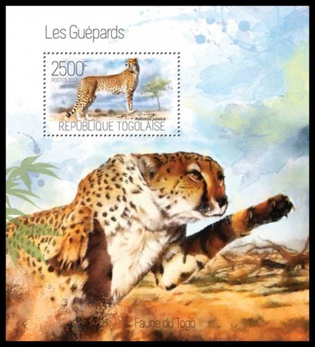 Poštová známka Togo 2013 Gepardi Mi# Block 878 Kat 10€