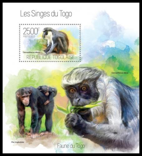 Poštová známka Togo 2013 Opice Mi# Block 879 Kat 10€