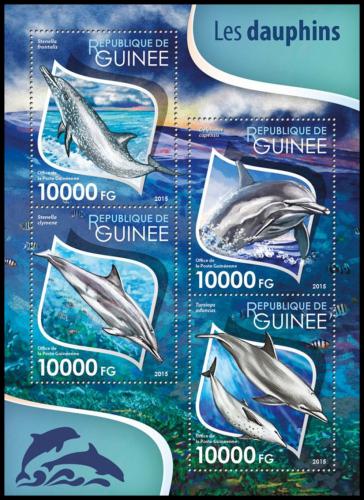 Poštové známky Guinea 2015 Delfíny Mi# 11448-51 Kat 16€