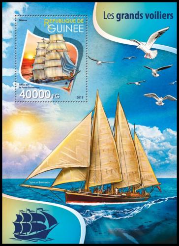 Poštová známka Guinea 2015 Plachetnice Mi# Block 2588 Kat 16€