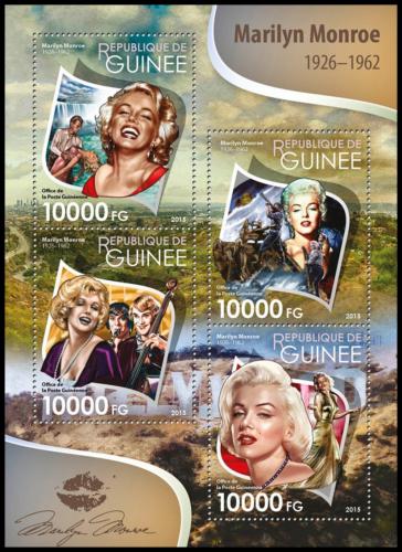 Poštové známky Guinea 2015 Marilyn Monroe Mi# 11503-06 Kat 16€