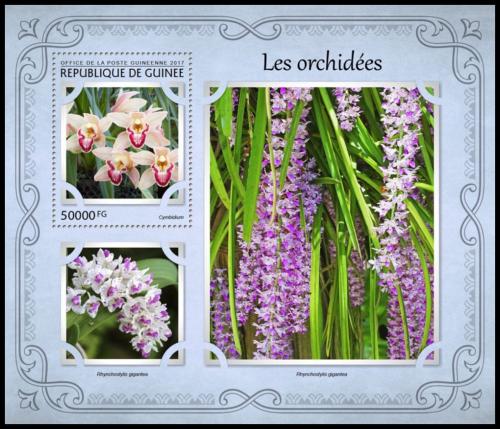 Poštová známka Guinea 2017 Orchideje Mi# Block 2728 Kat 20€