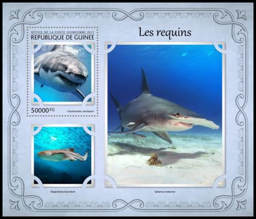 Poštová známka Guinea 2017 Žraloky Mi# Block 2731 Kat 20€