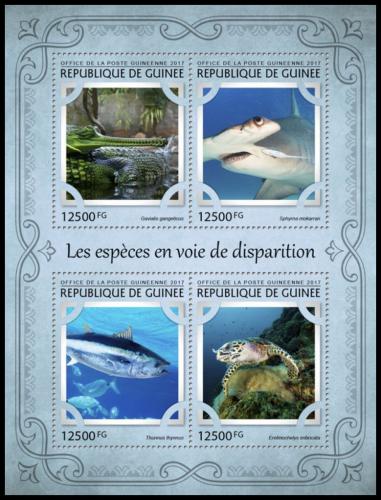Poštové známky Guinea 2017 Ohrožená fauna Mi# 12191-94 Kat 20€