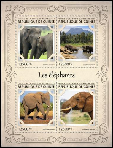 Poštové známky Guinea 2017 Slony Mi# 12221-24 Kat 20€