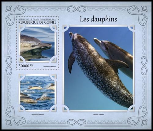 Poštová známka Guinea 2017 Delfíny Mi# Block 2742 Kat 20€