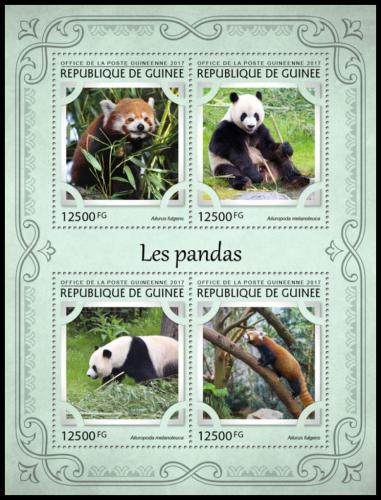 Poštové známky Guinea 2017 Pandy Mi# 12236-39 Kat 20€
