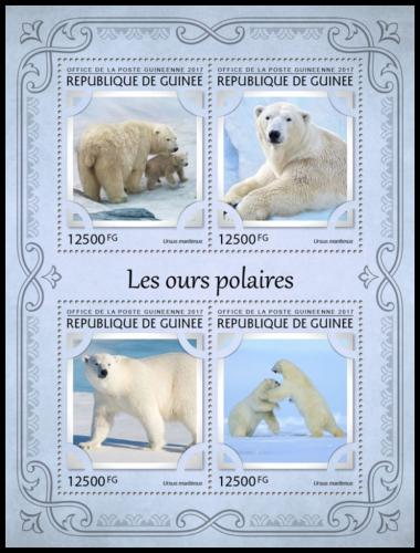 Poštové známky Guinea 2017 ¼adový medvede Mi# 12241-44 Kat 20€