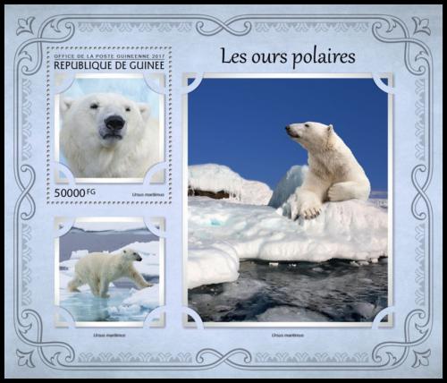 Poštová známka Guinea 2017 ¼adový medvede Mi# Block 2744 Kat 20€