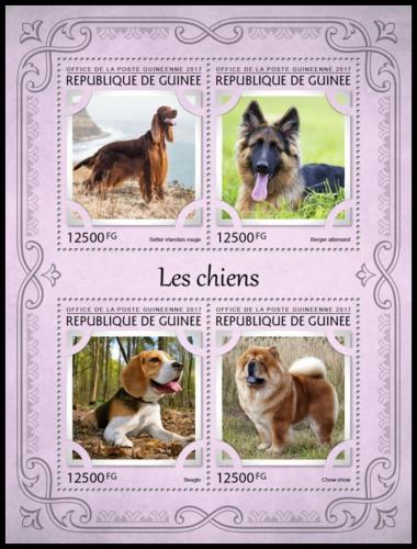 Poštové známky Guinea 2017 Psy Mi# 12246-49 Kat 20€