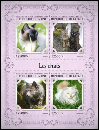 Poštové známky Guinea 2017 Maèky Mi# 12251-54 Kat 20€