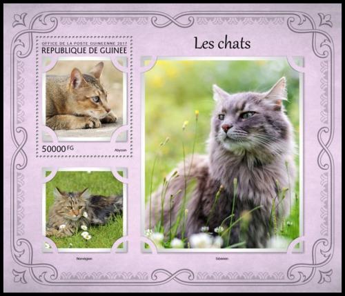 Poštová známka Guinea 2017 Maèky Mi# Block 2746 Kat 20€