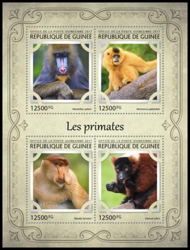 Poštové známky Guinea 2017 Opice Mi# 12261-64 Kat 20€