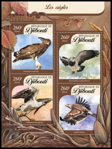 Poštové známky Džibutsko 2016 Orli Mi# 869-72 Kat 12€