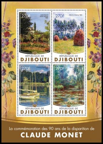 Poštové známky Džibutsko 2016 Umenie, Claude Monet Mi# 929-32 Kat 12€