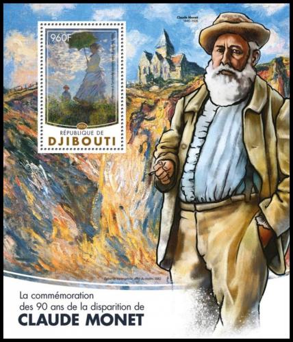 Poštová známka Džibutsko 2016 Umenie, Claude Monet Mi# Block 189 Kat 12€