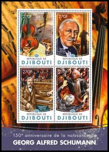 Poštové známky Džibutsko 2016 Georg Schumann, skladatel Mi# 944-47 Kat 12€