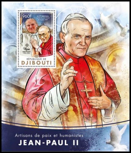 Poštová známka Džibutsko 2016 Papež Jan Pavel II. Mi# Block 196 Kat 12€