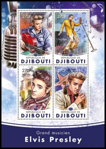 Poštové známky Džibutsko 2016 Elevys Presley Mi# 974-77 Kat 12€ 